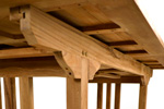 Teak double extending garden table